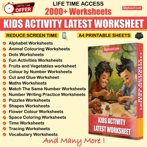 2000+ Printable Latest Worksheet For Kids + Free Coloring sheet - Image 2